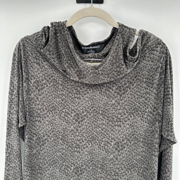 Norma Kamali Dark Snake Print Cold Shoulder Midi Dress Size‎ Small - Picture 1 of 8